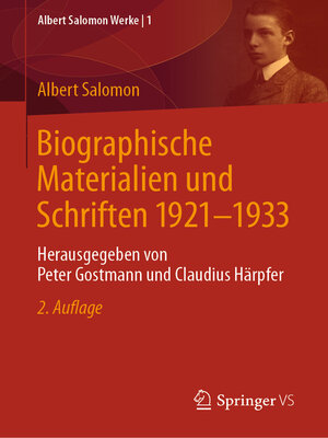 cover image of Biographische Materialien und Schriften 1921-1933